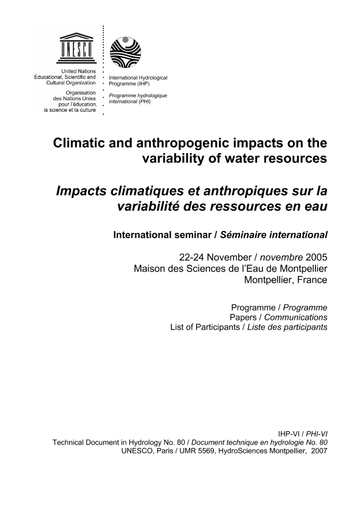 Climatic and anthropogenic impacts on the variability of water 